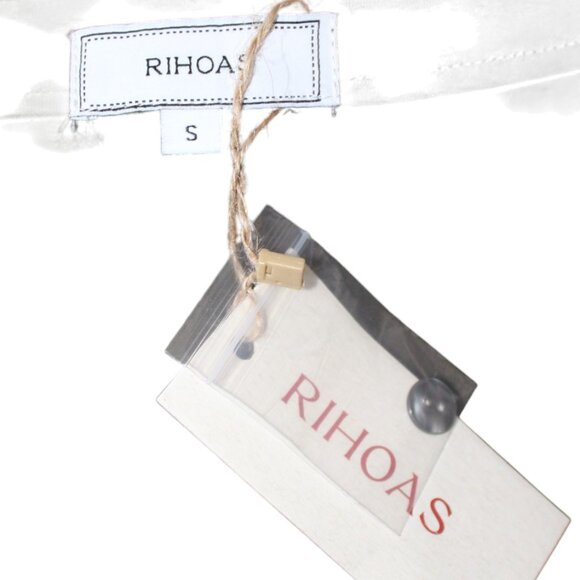 Rihoas Square Neck Mini Button Down Dress Size S Small NWT's Vintage Style - Picture 10 of 11